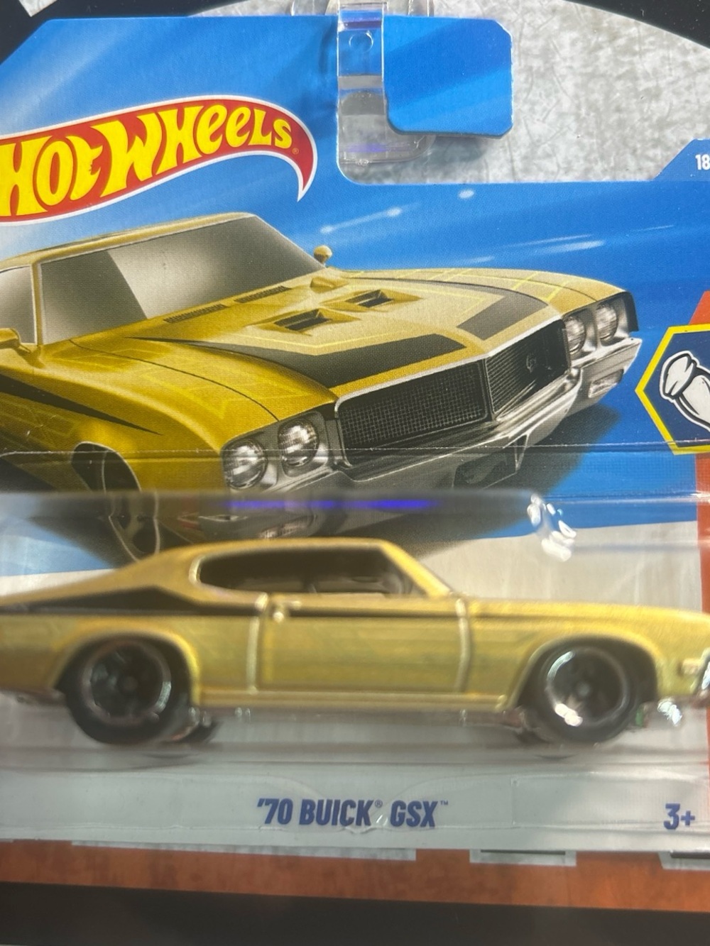 Hot Wheels '70 Buick GSX Die-Cast Toy Car - Gold Short card